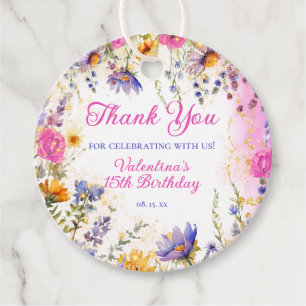 Etiquetas Para Recuerdos Colorido Fiesta de té de cumpleaños con flores ros