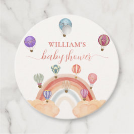 Etiquetas Para Recuerdos Colorido globo aerostático Rainbow Baby Shower