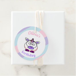 Etiquetas Para Recuerdos Colorido pastel de cumpleaños unicornio personaliz