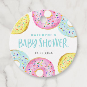 Etiquetas Para Recuerdos Colorido Pastel Sprinkle Donuts Baby Shower