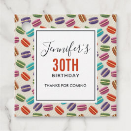 Etiquetas Para Recuerdos Colorido Patrón de Macarones Parisinos Cumpleaños