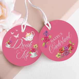 Etiquetas Para Recuerdos ¡Cómeme! Alicia vintage en la floral vibrante de l