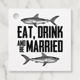 Etiquetas Para Recuerdos Comer, beber y casarse con un Boda de tiburón vent