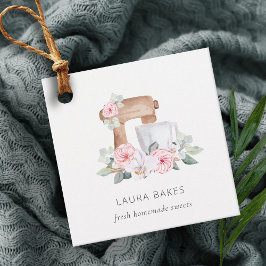 Etiquetas Para Recuerdos Comida de panadería de panadería floral rosa de Ru