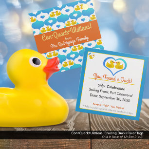 Etiquetas Para Recuerdos Con・Quack・Ulations! Patos de crucero