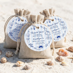 Etiquetas Para Recuerdos Conchas marinas y campanas de boda Fiesta de solte