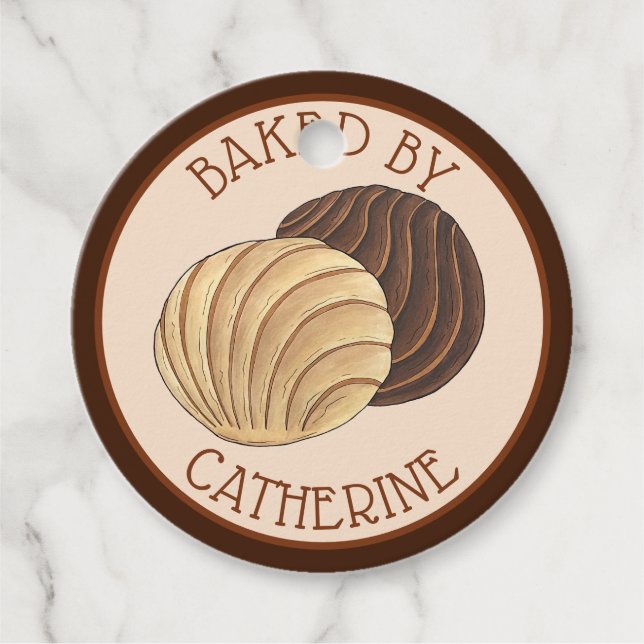 Etiquetas Para Recuerdos Conchas Mexicanas Pan Dulce horneado por caseros (Anverso)