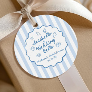 Etiquetas Para Recuerdos Conchas y Campanas de Boda Bridal Shower Costero