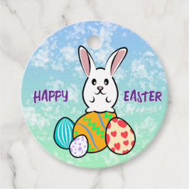Etiquetas Para Recuerdos Conejo de Pascua en huevos de Pascua