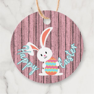 Etiquetas Para Recuerdos Conejo de Pascua Feliz personalizado con Huevo de