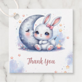 Etiquetas Para Recuerdos conejo lindo y luna creciente