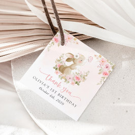 Etiquetas Para Recuerdos Conejo, Mariposa, Flores Rosadas, Primer Cumpleaño