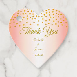 Etiquetas Para Recuerdos Confeti Dorado sobre Rosa Dorado