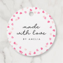 Confetti De Corazón Rosa Disperso Hecho Con Amor