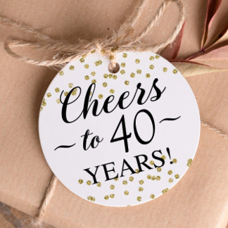 Etiquetas Para Recuerdos #Confetti de oro vitorea a #40Años #EtiquetasFavor
