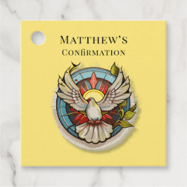 Etiquetas Para Recuerdos Confirmación católica de paloma blanca amarilla
