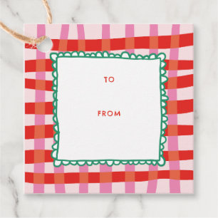 Etiquetas Para Recuerdos Control rojo brillante y merry personalizado