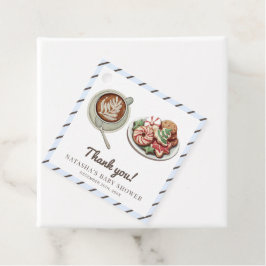 Etiquetas Para Recuerdos Cookies y Cocoa Warm Blue Boy Baby Shower