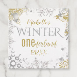 Etiquetas Para Recuerdos Copo de nieve de oro de oro de occidente