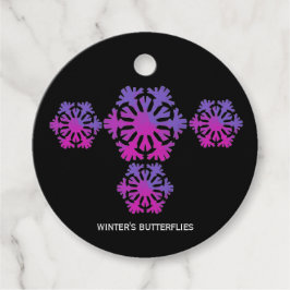 Etiquetas Para Recuerdos Copo de nieve Mariposas de invierno
