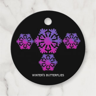 Etiquetas Para Recuerdos Copo de nieve Mariposas de invierno