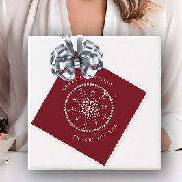 Etiquetas Para Recuerdos Copos de nieve paralizan Moda de Navidades rojos P