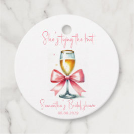 Etiquetas Para Recuerdos Coqueta Rosa Bow Shower Nupcial