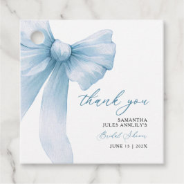 Etiquetas Para Recuerdos Coquette Blue Bow Bridal Shower