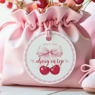 Etiquetas Para Recuerdos Coquette Cherry en Top Baby Shower