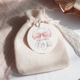 Etiquetas Para Recuerdos Coquette Pink Bow Baby Shower