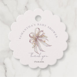 Etiquetas Para Recuerdos Coquette purple bow baby shower 