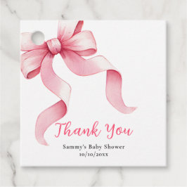 Etiquetas Para Recuerdos Coquette Rosa Bow Baby Shower Gracias