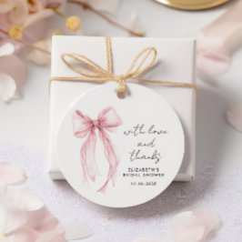 Etiquetas Para Recuerdos Coquette Rosa Bow Bridal Shower Gracias