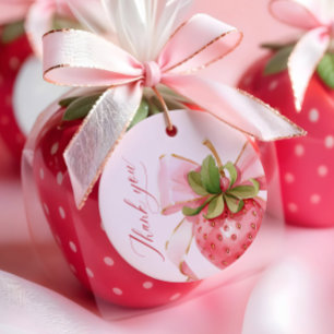 Etiquetas Para Recuerdos Coquette Strawberry Berry Primer cumpleaños