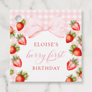 Etiquetas Para Recuerdos Coquette Strawberry Primer cumpleaños