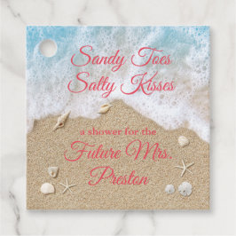 Etiquetas Para Recuerdos Coral Beach Waves Sandy Toes Bridal Shower
