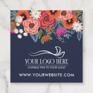 Etiquetas Para Recuerdos Coral Boho Florals Navy Blue Product