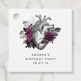 Etiquetas Para Recuerdos Corazón floral vintage gótico caprichoso