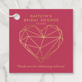 Etiquetas Para Recuerdos Corazón geométrico Día de San Valentín Despedida d