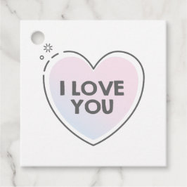 Etiquetas Para Recuerdos Corazón lindo y texto "te amo"