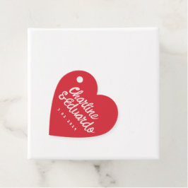 Etiquetas Para Recuerdos Corazón Personalizado de la pareja de San Valentín