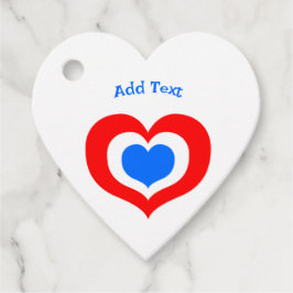 Etiquetas Para Recuerdos Corazón rojo, blanco y azul