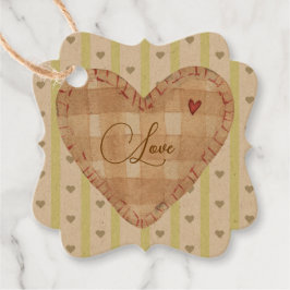 Etiquetas Para Recuerdos Corazón rústico bonito Papel kraft de San Valentín