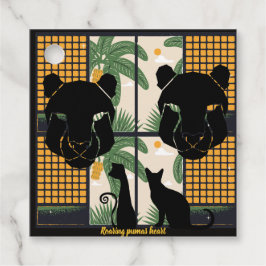 Etiquetas Para Recuerdos Corazones de Pumas rugientes