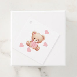 Etiquetas Para Recuerdos Corazones rosadas de oseo de peluche