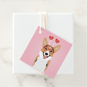 Etiquetas Para Recuerdos Corgi Dog Día de San Valentín