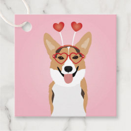 Etiquetas Para Recuerdos Corgi Dog Día de San Valentín