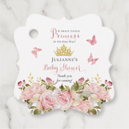 Etiquetas Para Recuerdos Corona | Butterflies Floral Princess Baby Shower