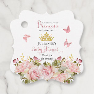 Etiquetas Para Recuerdos Corona Butterflies Floral Princess Baby Shower