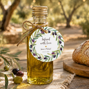Etiquetas Para Recuerdos Corona de Aceite de Oliva Infundida con Amor Folla